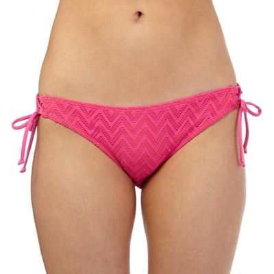 Mantaray Pink crochet side tie bikini bottoms